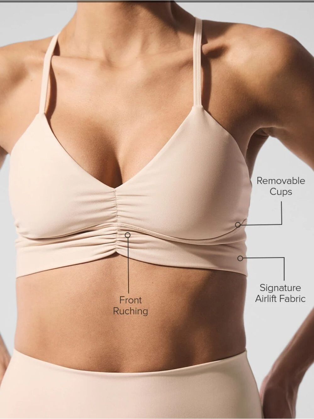 ALO Yoga Airlift Divine Sports Bra -  Macadamia - Picture 2 of 7